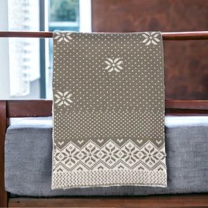 Simplicity Winter Scarf Wide Long Knit Wrap Taupe Reversible